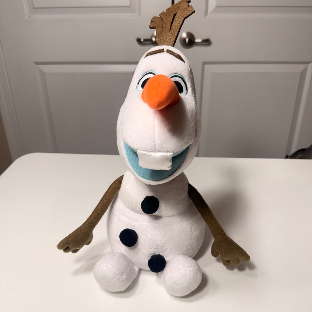 Disney Frozen Olaf Plush Shimmer Glitter Snowman Stuffed Animal Toy 13"